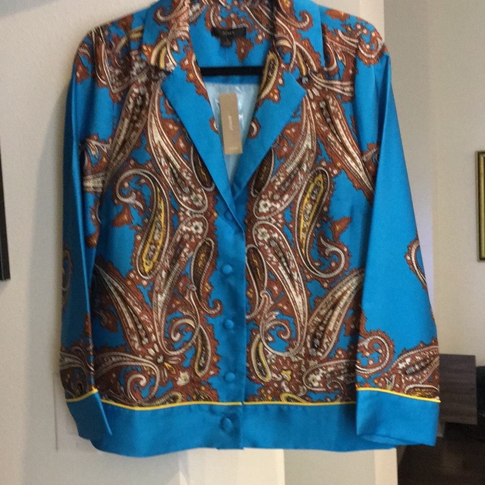 J. Crew Top with deep lapel and button front - Picture 7 of 9